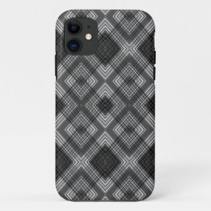 Zwart-wit geometrisch diamantpatroon iPhone 11 hoesje