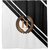 Zwart-wit geometrisch douchegordijn (Voorkant)