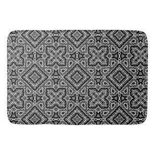 zwart-wit geometrisch etnisch ornament badmat