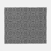zwart-wit geometrisch etnisch ornament fleece deken (Voorkant (Horizontaal))