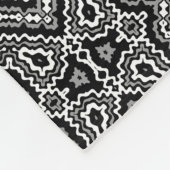zwart-wit geometrisch etnisch ornament fleece deken (Hoek)