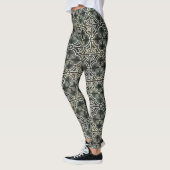 Zwart wit Geometrisch Frans  Fleur de Lis Leggings (Links)