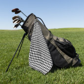 Zwart-wit geometrisch Houndstooth-patroon Golfhanddoek (Groen)