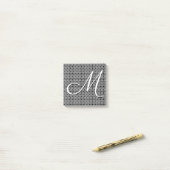 Zwart-wit Geometrisch Initiaal Monogram Post-it® Notes (Op bureau)