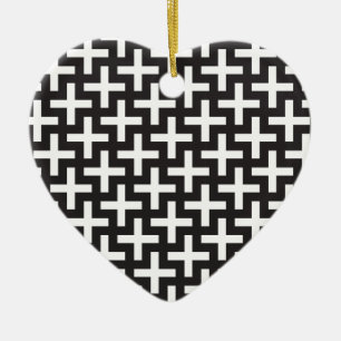 Zwart-wit geometrisch keramisch ornament