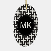 Zwart-wit geometrisch keramisch ornament (Rechts)