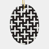 Zwart-wit geometrisch keramisch ornament (Achterkant)