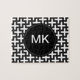 Zwart-wit geometrisch legpuzzel