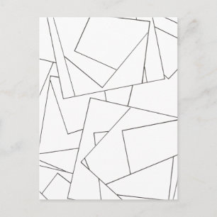 Zwart-wit Geometrisch-modern Bauhaus Briefkaart