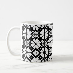 ☕ Zwart Wit Geometrisch Modern Cadeau ⚫⚪ Koffiemok