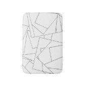 Zwart-wit geometrisch-modern minimalistisch badmat (Voorkant Verticaal)