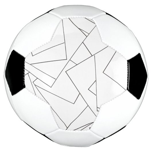 Zwart-wit geometrisch-modern minimalistisch voetbal (Gedraaid)