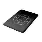 Zwart-wit geometrisch monogram badmat (Gekanteld)