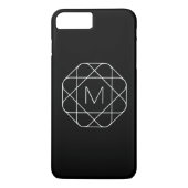 Zwart-wit geometrisch monogram Case-Mate iPhone case (Achterkant)