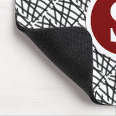 Zwart-wit geometrisch monogram muismat (Hoek)