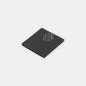 Zwart-wit geometrisch monogram post-it® notes (Schuin)