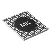 Zwart-wit geometrisch notitieblok (Schuin)