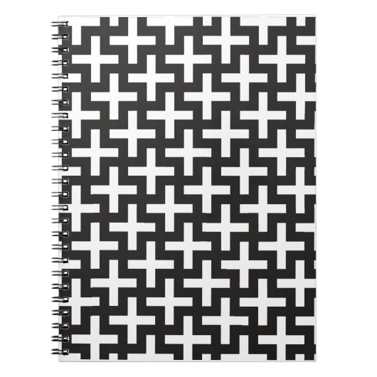 Zwart-wit geometrisch notitieboek (Voorkant)