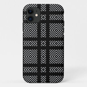 Zwart-wit geometrisch patroon Ama iPhone 11 Hoesje