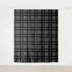 Zwart-wit geometrisch patroon Ama Wandkleed