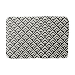 Zwart-wit geometrisch patroon badmat