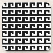 Zwart-wit geometrisch patroon bier onderzetter (Voorkant)