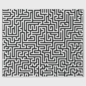 Zwart-wit geometrisch patroon cadeaupapier (Vlak)