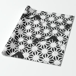 Zwart-wit geometrisch patroon cadeaupapier