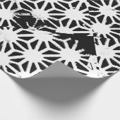 Zwart-wit geometrisch patroon cadeaupapier (Hoek)