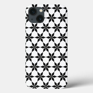 Zwart-wit geometrisch patroon iPhone 13 hoesje