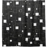 Zwart-wit geometrisch patroon douchegordijn (Voorkant)