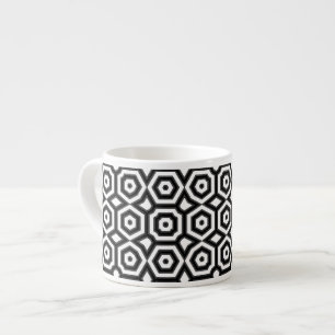 Zwart-wit geometrisch patroon espresso kop
