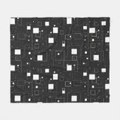 Zwart-wit geometrisch patroon fleece deken (Voorkant (Horizontaal))