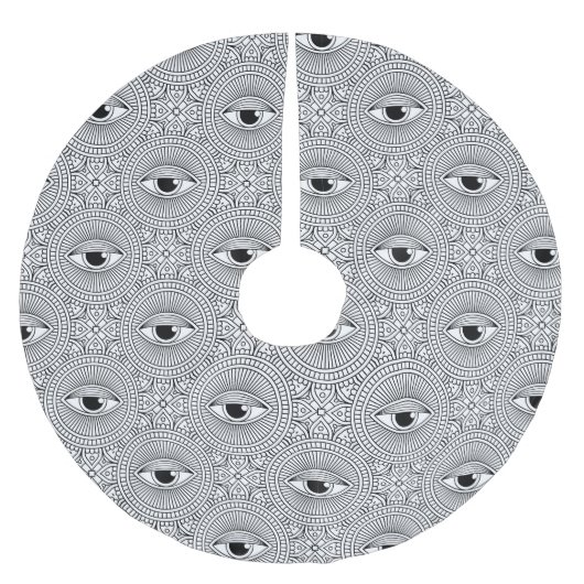 Zwart/wit geometrisch patroon kerstboom rok (Voorkant)