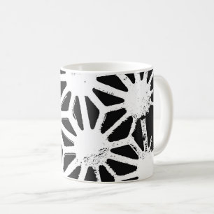 Zwart-wit geometrisch patroon koffiemok