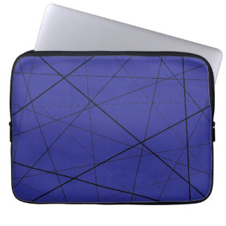 Zwart-wit geometrisch patroon laptop sleeve