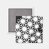 Zwart-wit geometrisch patroon magneet (Voorkant / Achterkant)
