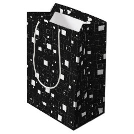 Zwart-wit geometrisch patroon medium cadeauzakje