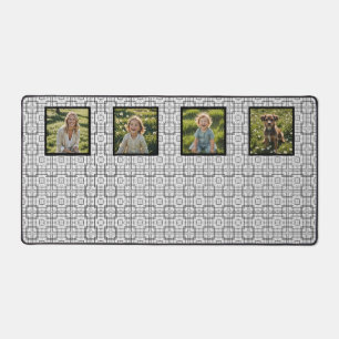 Zwart-wit geometrisch patroon Photo Desk Mat