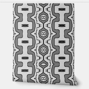 Zwart wit geometrisch patroon"Ratti_Creative_Arts" Behang