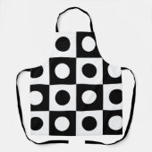 Zwart-wit geometrisch patroon schort (Voorkant)