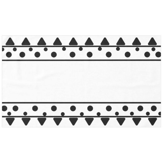 Zwart wit geometrisch patroon tafelkleed (Voorkant (Horizontaal))