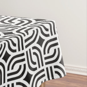 Zwart wit geometrisch patroon tafelkleed