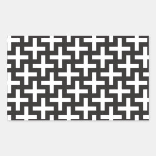 Zwart-wit geometrisch rechthoekige sticker