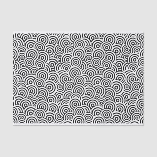 Zwart-wit geometrisch rondpapier tissuepapier (Voorkant)