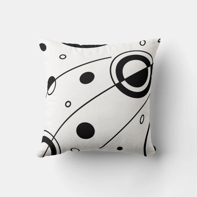 Zwart-wit geometrisch Sierkussen (Achterkant)