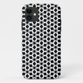Zwart-wit geometrisch Star-patroon iPhone 11 Hoesje