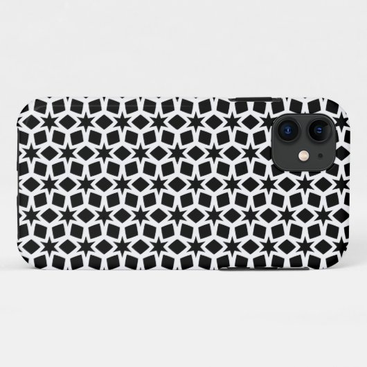 Zwart-wit geometrisch Star-patroon Case-Mate iPhone Case (Achterkant (horizontaal))