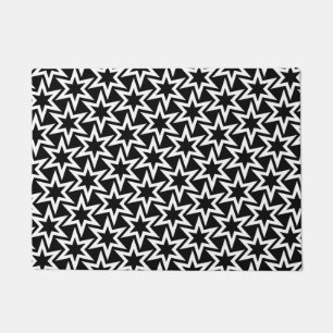 Zwart-wit geometrisch Star-patroon Deurmat