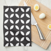 Zwart-wit geometrisch theedoek (Quarter Fold)